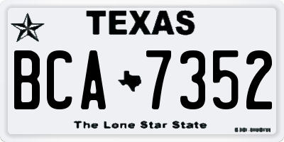 TX license plate BCA7352