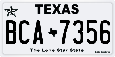 TX license plate BCA7356