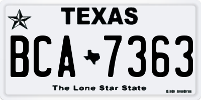 TX license plate BCA7363