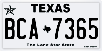 TX license plate BCA7365