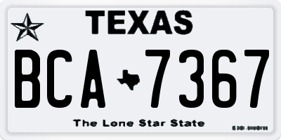 TX license plate BCA7367