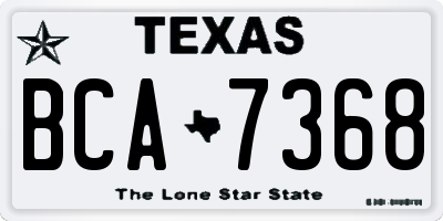 TX license plate BCA7368
