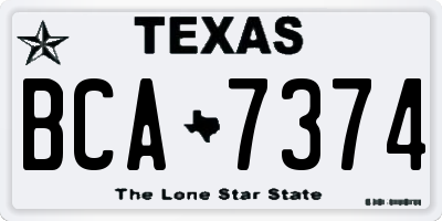 TX license plate BCA7374