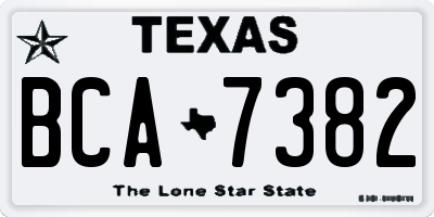 TX license plate BCA7382