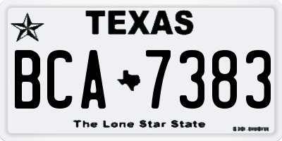 TX license plate BCA7383