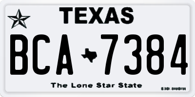 TX license plate BCA7384