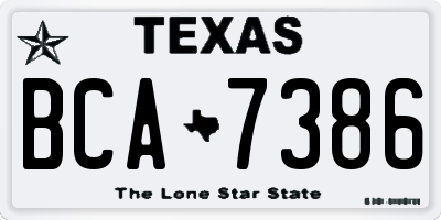 TX license plate BCA7386