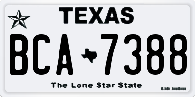TX license plate BCA7388