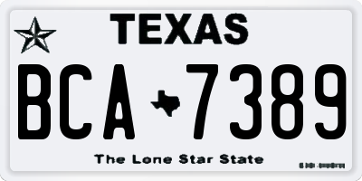 TX license plate BCA7389