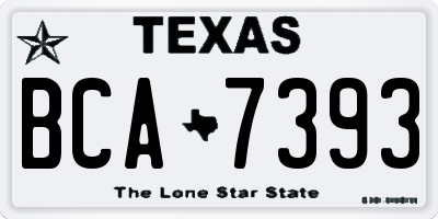 TX license plate BCA7393