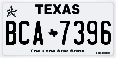 TX license plate BCA7396