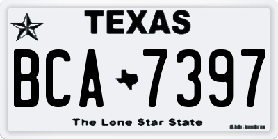TX license plate BCA7397