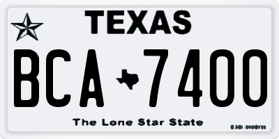 TX license plate BCA7400