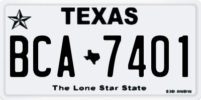 TX license plate BCA7401