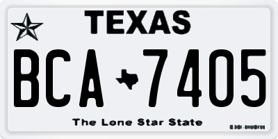 TX license plate BCA7405