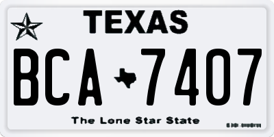 TX license plate BCA7407