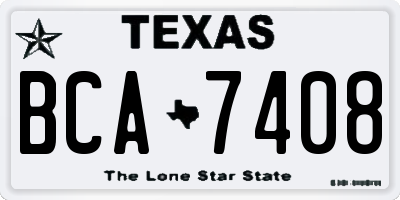 TX license plate BCA7408
