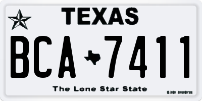 TX license plate BCA7411