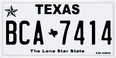 TX license plate BCA7414