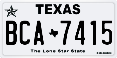 TX license plate BCA7415