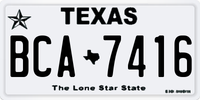 TX license plate BCA7416
