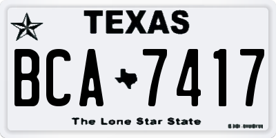 TX license plate BCA7417