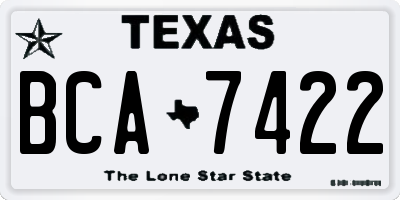 TX license plate BCA7422