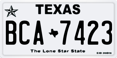 TX license plate BCA7423