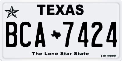 TX license plate BCA7424