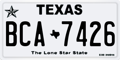 TX license plate BCA7426