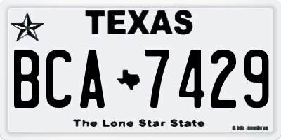 TX license plate BCA7429
