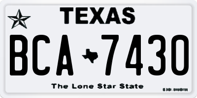 TX license plate BCA7430