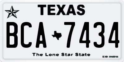 TX license plate BCA7434