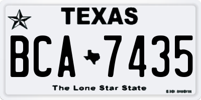 TX license plate BCA7435