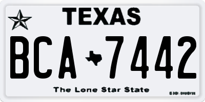 TX license plate BCA7442