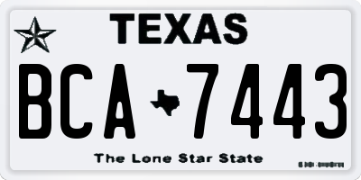 TX license plate BCA7443