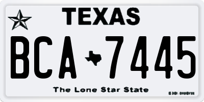 TX license plate BCA7445