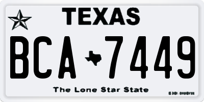 TX license plate BCA7449