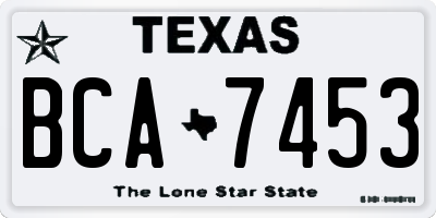 TX license plate BCA7453