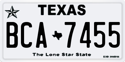 TX license plate BCA7455