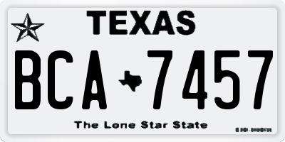 TX license plate BCA7457