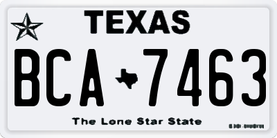 TX license plate BCA7463