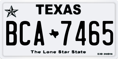 TX license plate BCA7465