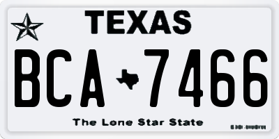 TX license plate BCA7466
