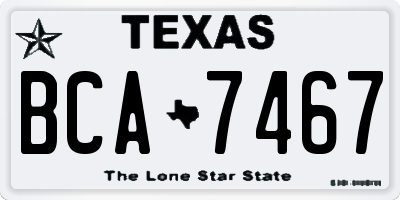 TX license plate BCA7467