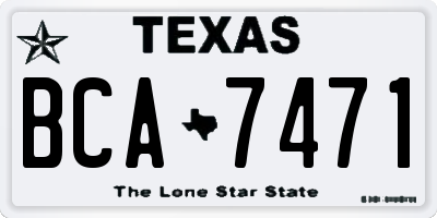TX license plate BCA7471