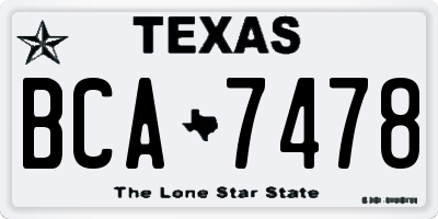 TX license plate BCA7478