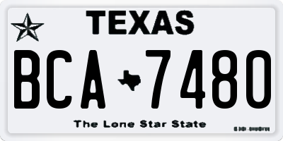 TX license plate BCA7480