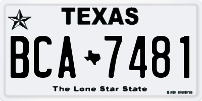 TX license plate BCA7481