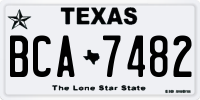TX license plate BCA7482